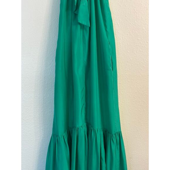 Banana Republic Silk Maxi Dress Ibiza Green Goddess Like New XS - Picture 10 of 11